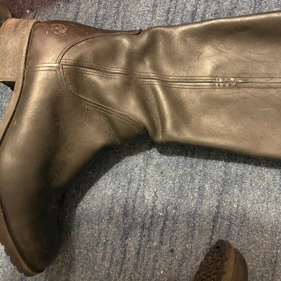 Timberland Black Leather Boots Size 9 - Picture 3 of 9